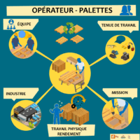 représentation visuelle du métier de réparateur de palette bois