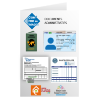 images de passeport, carte de séjour, attestation CPAM, bulletin de salaire et logos de Com'pro en images, Maison de l'emploi et mission locale du bocage bressuirais