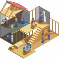 illustration sur les métiers du BTP - second oeuvre