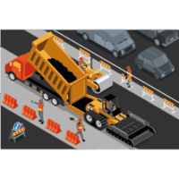 illustration sur les métiers du BTP - routes (voirie) et réseaux