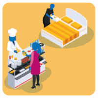 illustration de métiers de l'hotellerie-restauration